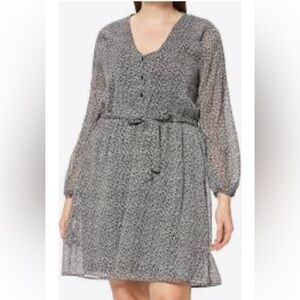 Only Black and White Long Sleeve Dress